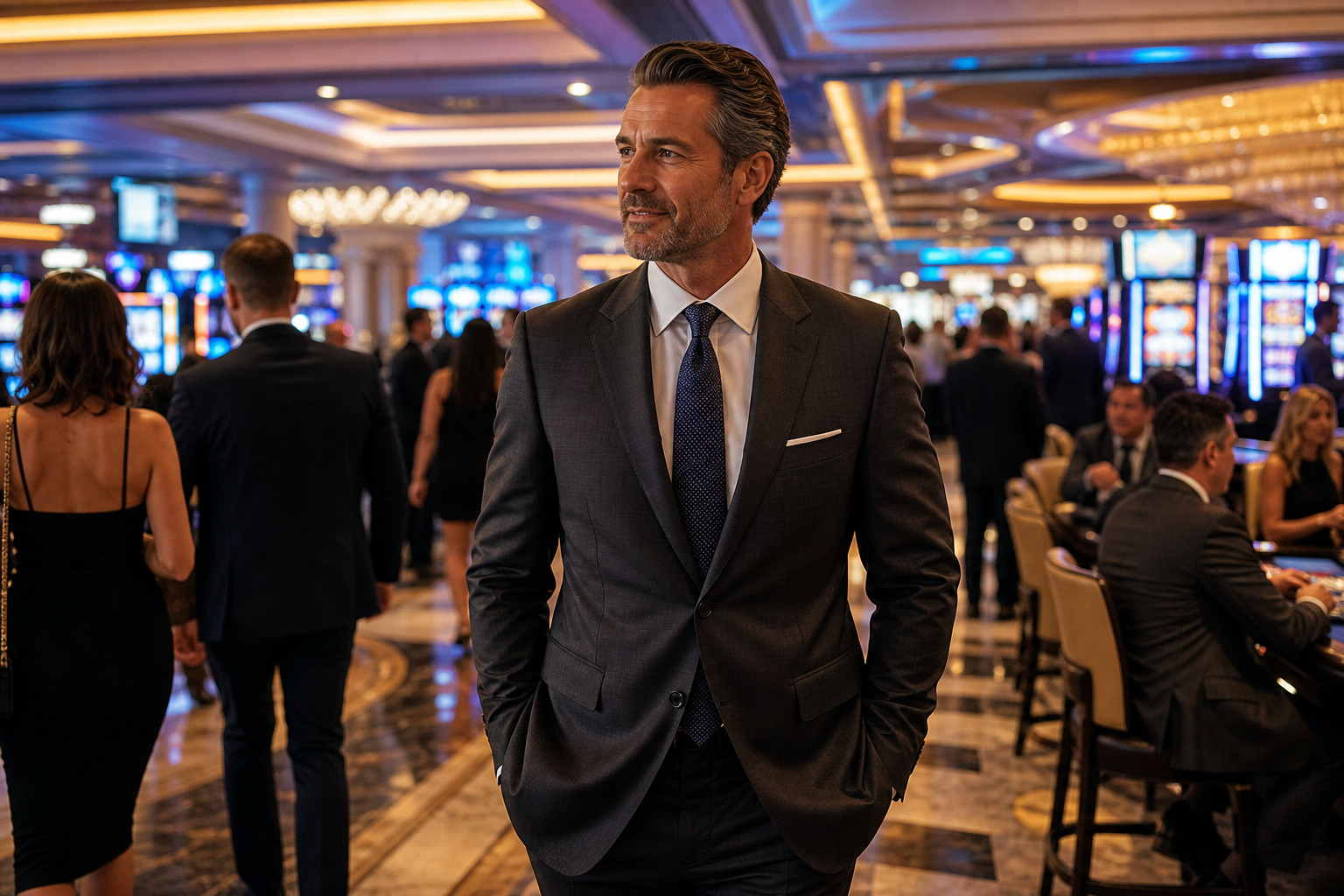 Casino executive on a premium gaming floor