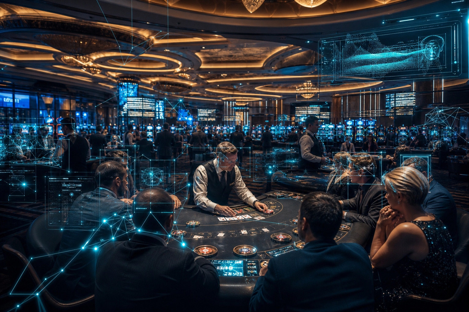 Casino floor with AI analytics overlays